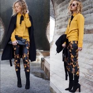 "Vine So Fine" Embroidered Vegan Leather Pants